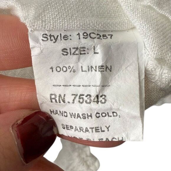 |EUC| FRANCESCA BETTINI Linen Short Sleeve Double Pocket Tee - Picture 6 of 6